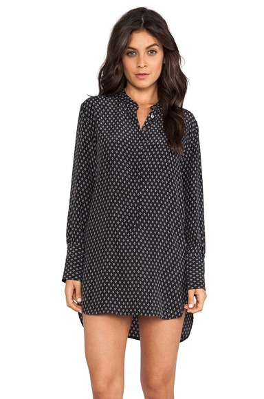 Equipment Navy Mini Dress with White Pattern - Picture 2 of 11